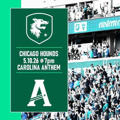 Chicago Hounds face the Carolina Anthem on May 10th at 7pm